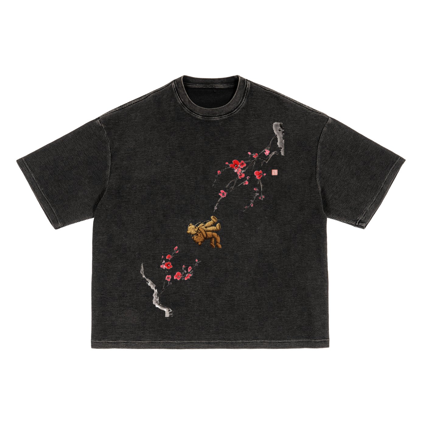 "ALONE" Textured Waffle T-Shirt