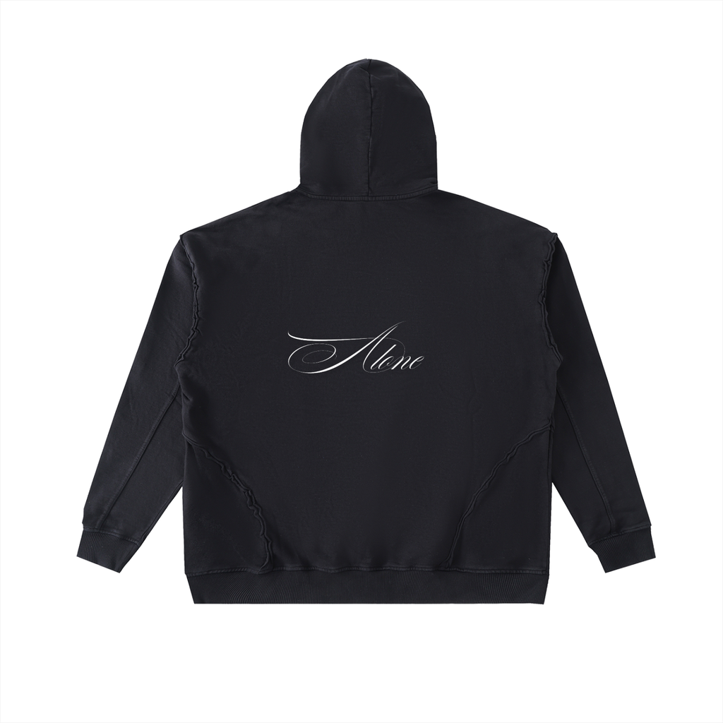 "ALONE" Raw-Seam Enzyme Hoodie